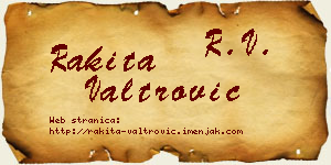 Rakita Valtrović vizit kartica